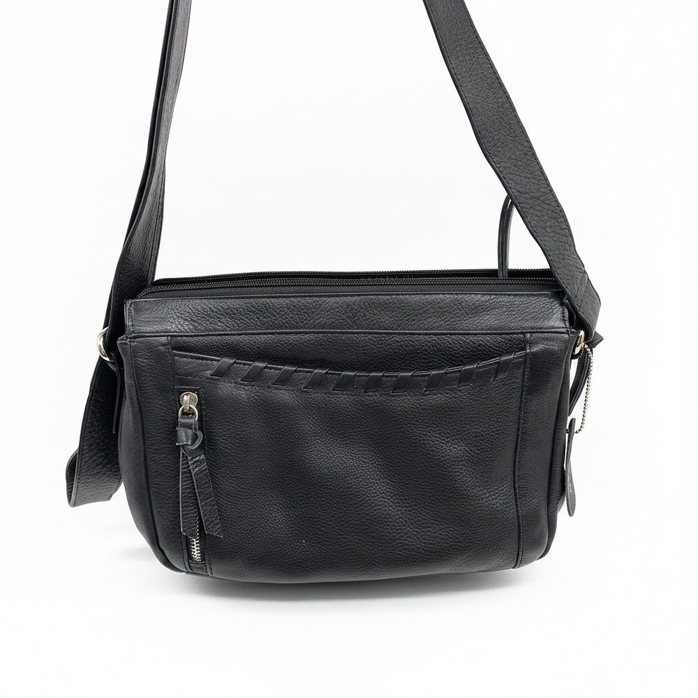 Great American Leather Works Black Leather Crossbody Bag | OS Regular